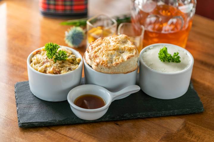 a bowl of food on a table