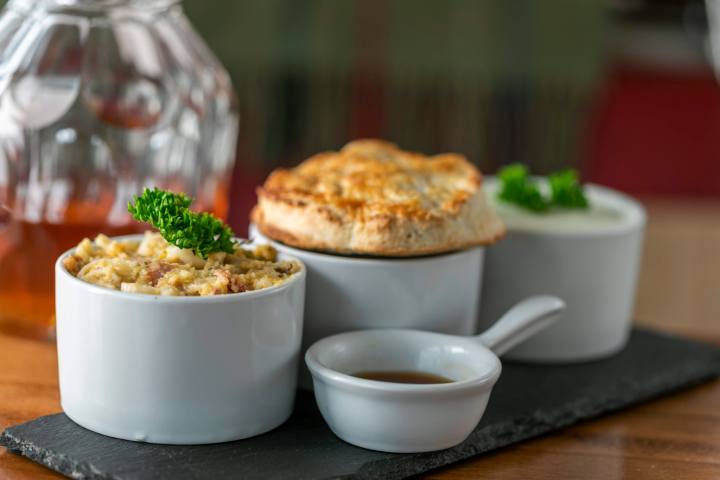 a tray of food on a table