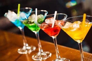 a table with wine glasses